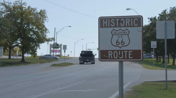 Panneau historique de la Route 66 en Oklahoma - OKLAHOMA CITY-OKLAHOMA, 21 octobre 2017 — Photo