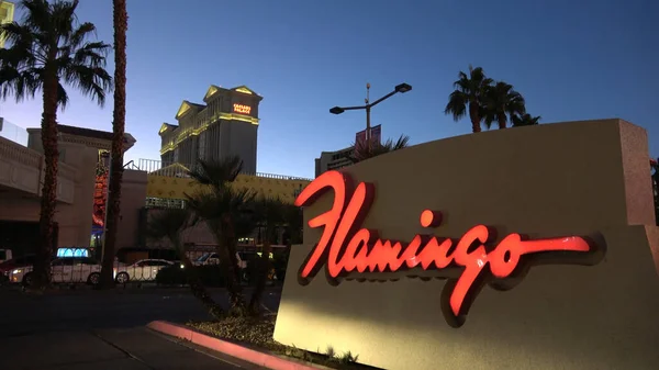 Flamingo Hotel y Casino Las Vegas - hermosa vista de la noche - LAS VEGAS-NEVADA, 11 de octubre de 2017 — Foto de Stock