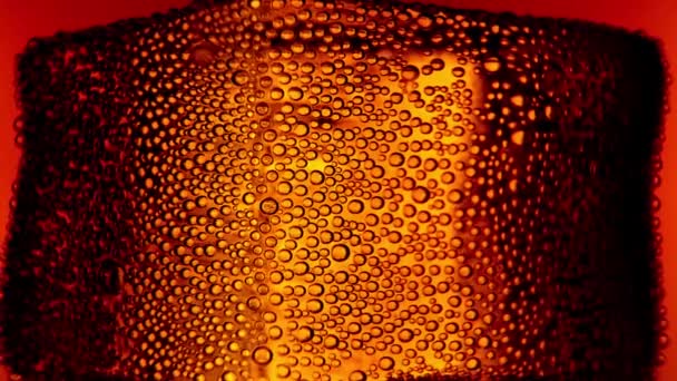 Ice Cube Frech Cold Glass Cola Macro Food Footage — Stock Video