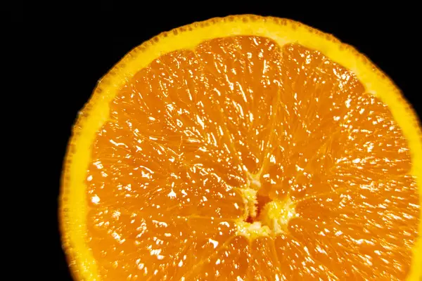 Macro shot d'une orange tranchée — Photo