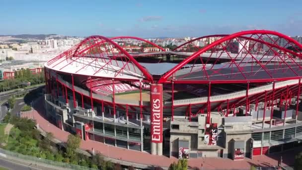 Vista Aérea Sobre Estadio Fútbol Benfica Lisboa Llamado Estadio Luz — Vídeos de Stock