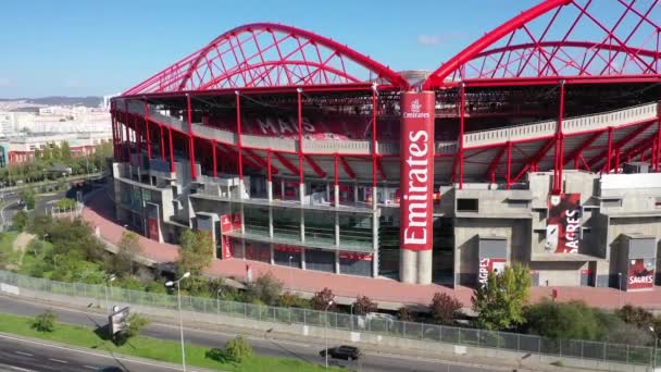 Vista Aérea Sobre Estadio Fútbol Benfica Lisboa Llamado Estadio Luz — Vídeo de stock