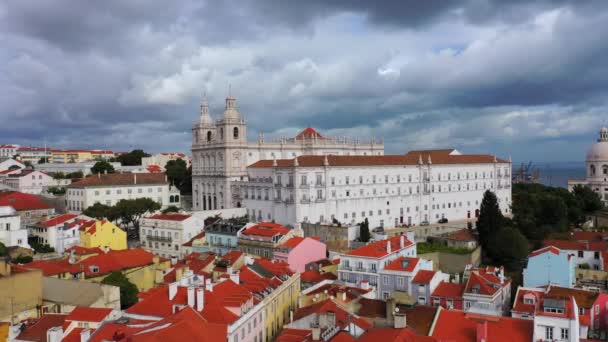 Kerk Van Sao Vicente Van Fora Lissabon Alfama Beelden Van — Stockvideo