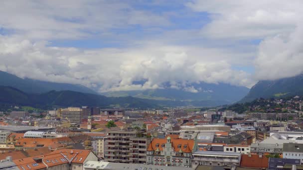 City of Innsbruck in Austria - panoramic view — Stock Video