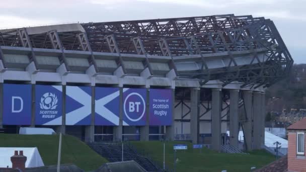 Стадион Мюррейфилд в Эдинбурге - родина регби и футбола — стоковое видео