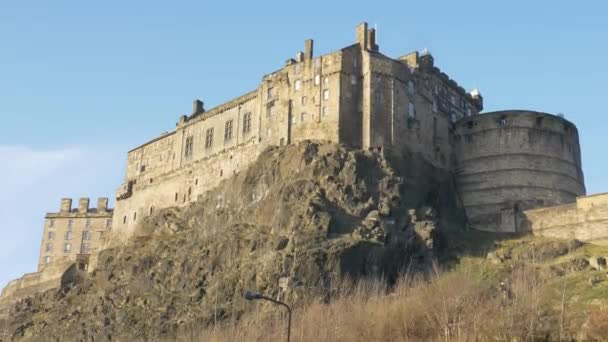 El Castillo de Edimburgo - Edimburgo paisajes de la ciudad — Vídeo de stock