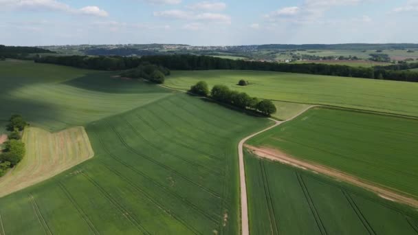 Belles Terres Agricoles Haut Paysages Ruraux Photographie Aérienne Par Drone — Video