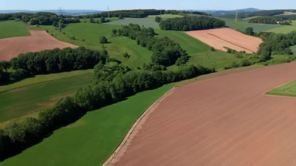 Campos agrícolas desde arriba - naturaleza maravillosa — Vídeo de stock
