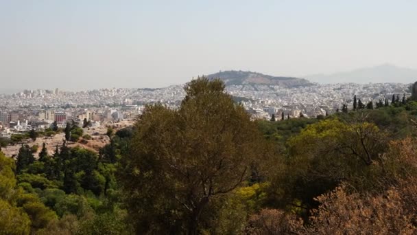 Pemandangan panorama Athena, Yunani. Hari musim panas . — Stok Video