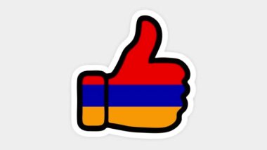 Çizim, animasyon, kalp şeklinde, sohbet şeklinde, başparmağınla Ermenistan bayrağı gibi. Beyaz arkaplan