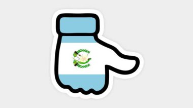 dikey ekran, dikey biçim. Çizim, animasyon kalp şeklinde, sohbet şeklinde, başparmağınla Guatemala bayrağı gibi. Beyaz arkaplan