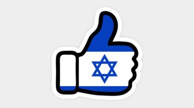 Çizim, animasyon şu şekilde, kalp şeklinde, sohbet şeklinde, başparmağınla İsrail bayrağı gibi. Beyaz arkaplan