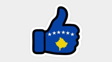 Çizim, animasyon bir nevi kalp, sohbet ve Kosova bayrağı imajı şeklinde. Beyaz arkaplan