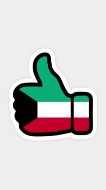 dikey ekran, dikey biçim. Çizim, animasyon, kalp şeklinde, sohbet şeklinde, başparmağınla Kuveyt bayrağı gibi. Beyaz arkaplan