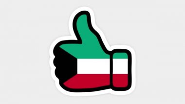 Çizim, animasyon, kalp şeklinde, sohbet şeklinde, başparmağınla Kuveyt bayrağı gibi. Beyaz arkaplan