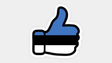 Çizim, animasyon, kalp, sohbet, başparmak Estonya bayrağının görüntüsüyle aynı şekildedir. Beyaz arkaplan