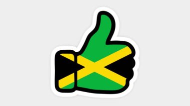 Çizim, animasyon, kalp şeklinde, sohbet şeklinde, başparmağınla Jamaika bayrağı gibi. Beyaz arkaplan