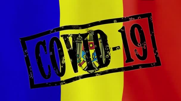 Moldova 'da koronavirüs salgını. 2019-Ncov 'un eyalet ekonomisi üzerindeki etkisi. Covid-19 salgını, küresel kriz. İnsanlık kavramı yeni ölümcül virüsle mücadele ediyor. — Stok video
