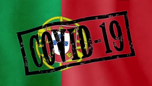 Vypuknutí koronaviru v Portugalsku. 2019-ncov vliv na státní ekonomiku. Epidemie covid-19, globální krize. koncept lidstva bojujícího s novým smrtícím virem. — Stock video