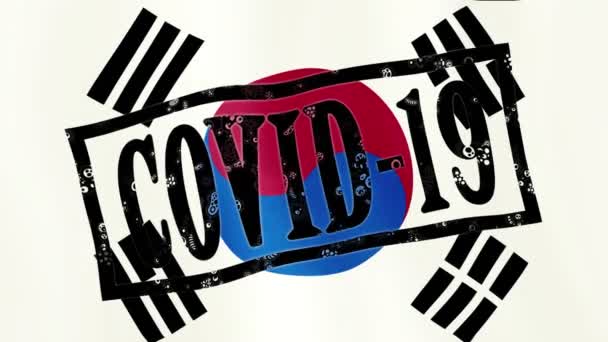 Utbrott av coronavirus i Sydkorea. 2019-ncov påverkan på statsekonomin. Epidemi vid 19, global kris. Begreppet mänsklighet kämpar med nya dödliga virus. — Stockvideo