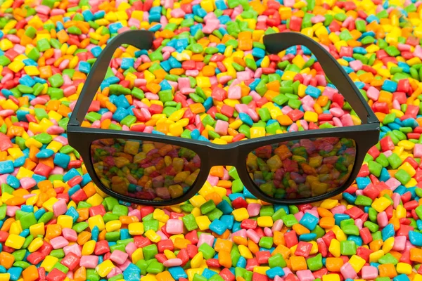 Szemüveg színes mini rágógumi — Stock Fotó
