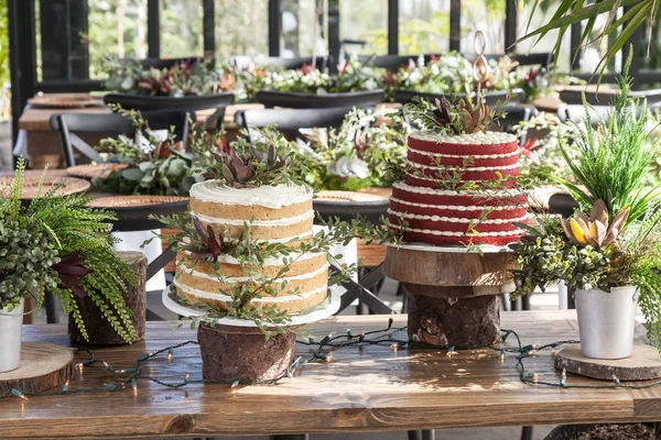 Zwei Kuchen Für Die Hochzeitsfeier — Stockfoto