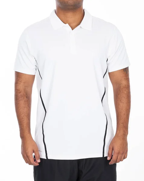 Camisa Esportes Estilo Pólo Branco Para Homens — Fotografia de Stock