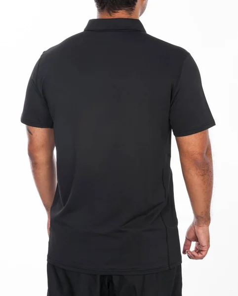 Μαύρο Αθλητικό Μπλουζάκι Πόλο Για Άνδρες — Φωτογραφία Αρχείου