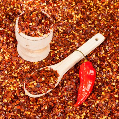 kırmızı biber veya kırmızı biber pul dağınık ezilmiş 