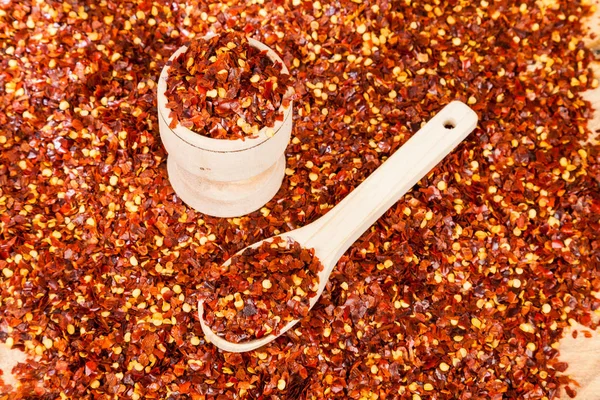 Papryka Czerwona Lub Zmiażdżony Pieprz Cayenne — Zdjęcie stockowe