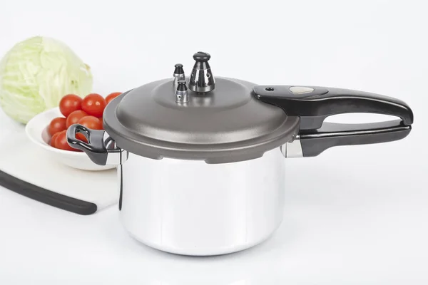 Closed Pressure Cooker Lid Safety Valves — Stock Photo, Image