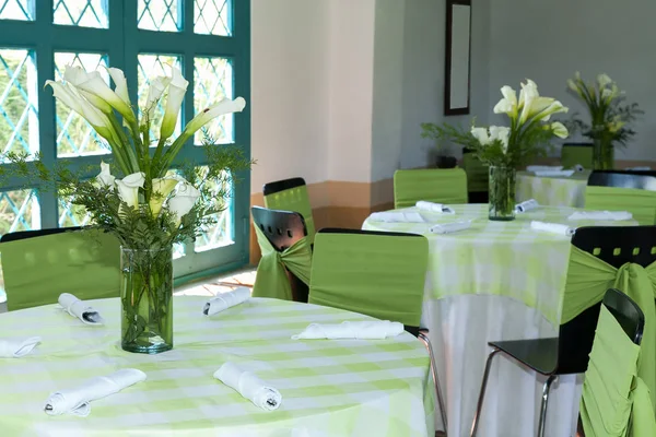 Party decoration; Reception room, tables decorated for the celebration of events.