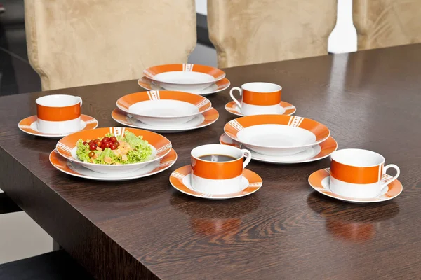 Modern White Crockery Orange — Stock Photo, Image