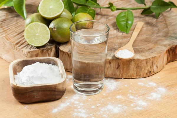 Bicarbonato Sodio Agua Limón — Foto de Stock