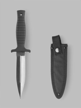 Combat knife with scabbard  clipart