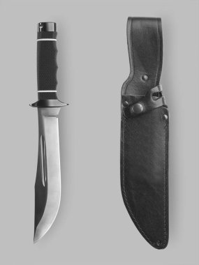 Combat knife with scabbard clipart