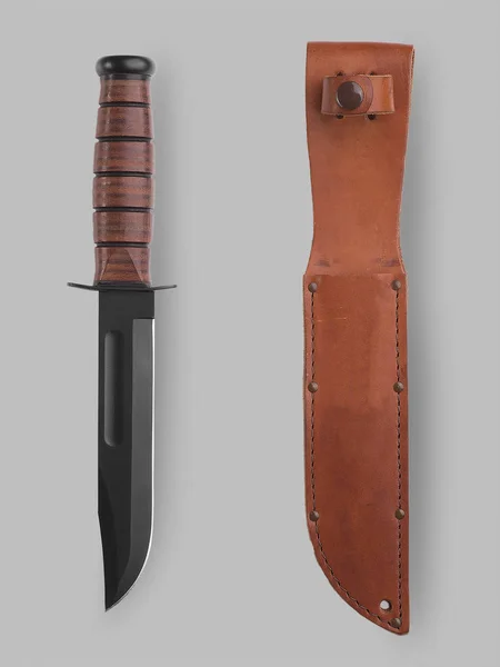 Coltello militare con fodero — Foto Stock