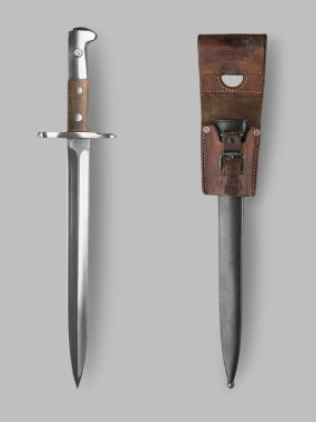  Military bayonet knife with scabbard clipart