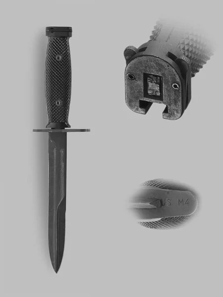 Военный штыковый нож с ножницами — стоковое фото