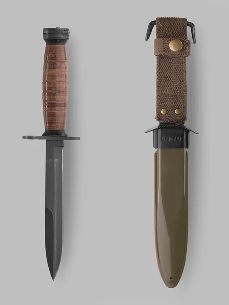 Coltello militare a baionetta con fodero — Foto Stock