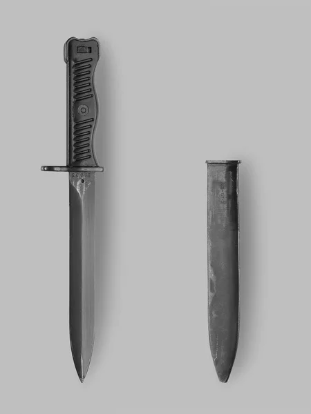 Nóż wojskowy bagnet z pochwą — Zdjęcie stockowe