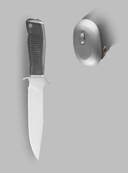 Combat knife with scabbard — Stock Photo, Image