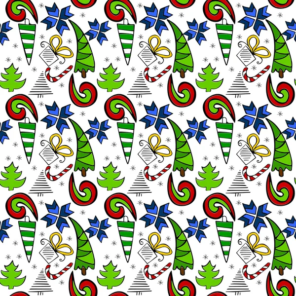 Sorunsuz doodle Noel temalı desen.