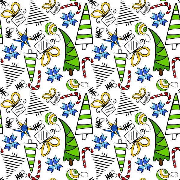 Sorunsuz doodle Noel temalı desen.