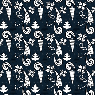 Sorunsuz doodle Noel temalı desen. Renkler, anti-stres sayfa için yetişkin renklendirme ekleyin.