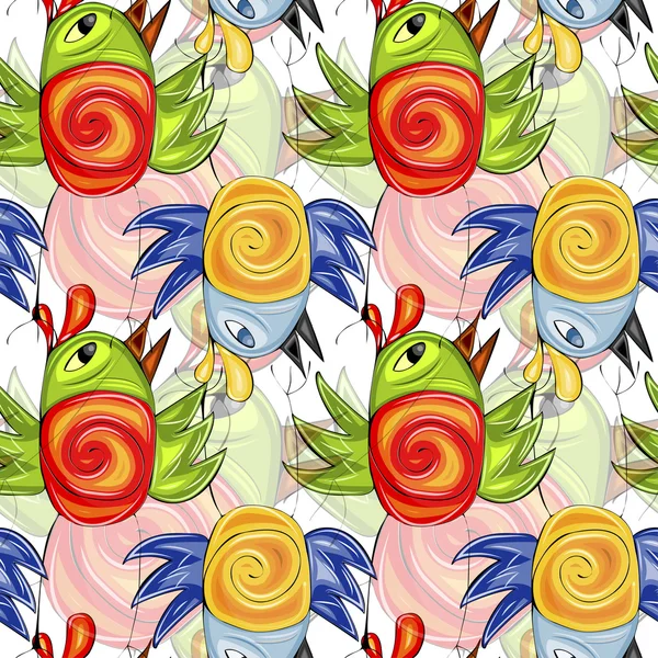 Doodle bebek horozlar seamless modeli.