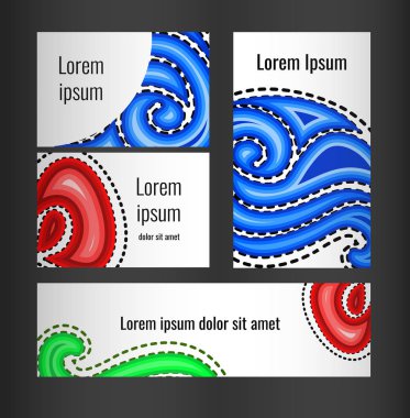 Kartvizit kümesiyle doodle illüstrasyon vektör