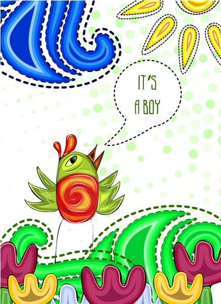 Bir çocuk kart parlak doodle çizim ile