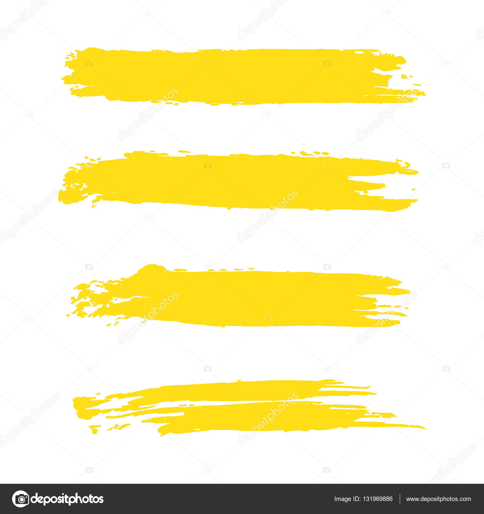 Vector yellow brush stroke, ink vector stains, acrylic paint on Stock  Vector Image by © #131969886