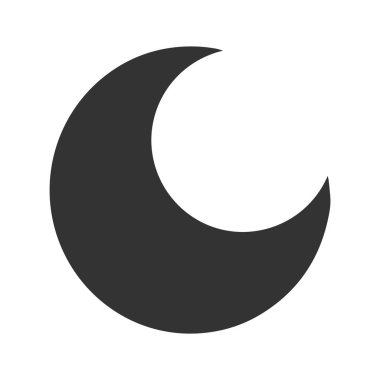 Ay siluet siyah beyaz izole. Gece sembolü